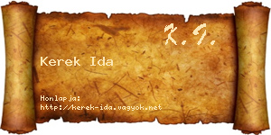 Kerek Ida névjegykártya